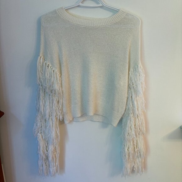 Steve Madden Fringe Sleeve Sweater XS - Picture 3 of 4
